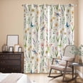 thumbnail image 3 of Kitchen Curtains 84 Inch Length 2 Panels, Spring Floral Grommets Window Treatment Curtain, Elegant Pastoral Flowers Dragonfly Retro Thermal Curtains Drapes for Living Room/Bathroom, 3 of 9