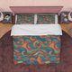 thumbnail image 1 of Juego de cama retro verde ondulado, manta abstracta funda nórdica vintage, verde, 1 of 6