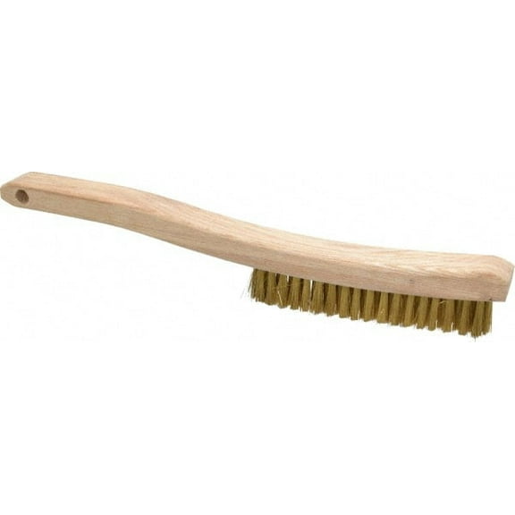 Osborn - 4 Rows x 18 Columns Brass Plater's Brush - 5-3/4" Brush Length x 1-1/8" Brush Width, 13-1/2" OAL, 1" Trim Length, Wood Handle (10 Pack)