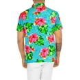 thumbnail image 2 of LA LEELA Men's Hawaiian Shirts Short Sleeve Button Down Shirt Men's Hawaii Shirts Boho Vacation Casual Summer Beach Shirts for Men Funny L Ocean Floral, Blue, 2 of 4