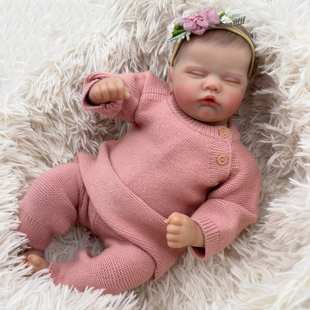 19inch Reborn Baby Doll Quinbee Newborn Baby Size Real Picture Handmade 3D Skin Painted Hair Visible Veins