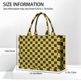 thumbnail image 3 of Large Capacity Tote Bag,Yellow and Black Checkerboard Checkered Pattern Handbag Fashion Luxury Tote Bag,15.7"x13"x 5.1" Inches,Laptop Compatible, 3 of 6