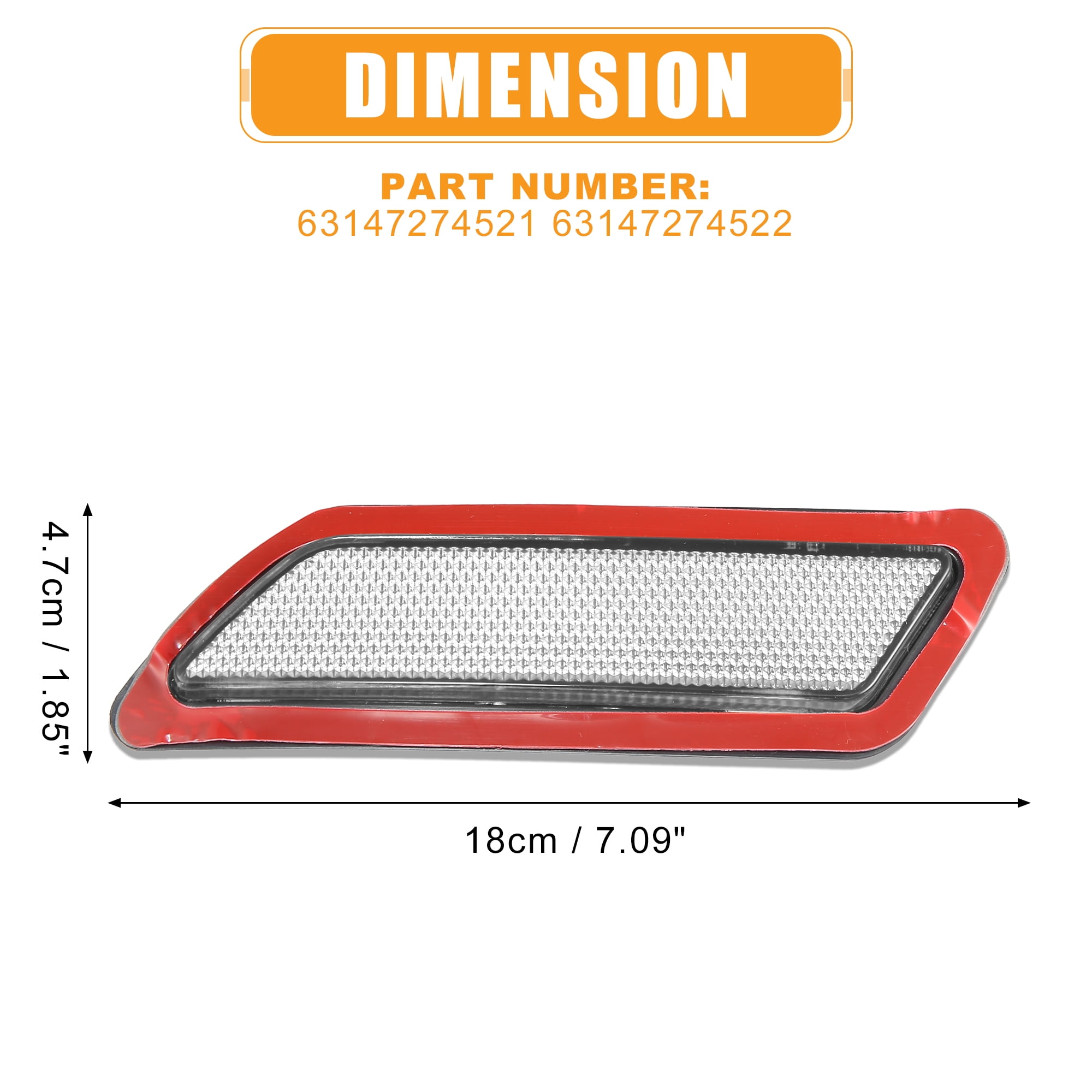 Unique Bargains Front Bumper Reflector for BMW F30 F31 2013-2015 Replace Amber White