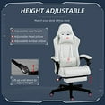thumbnail image 3 of Vinsetto High Back Gaming Chair, Racing Computer Chair with Swivel Wheel, Retractable Footrest, Headrest, Lumbar Support and Armrest, White, 3 of 5