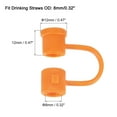 thumbnail image 2 of 12Pack Straw Cover Cap, Orange Silicone Straw Tips Cover Fits 8mm/0.32" OD Drinking Straws, 2 of 7