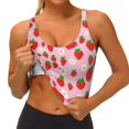 thumbnail image 4 of Kdxio Hand Drawn Strawberry Print Workout Crop Tank Top for Women Racerback Yoga Tank Tops Athletic Sports Shirts Exercise Undershirts, 4 of 9