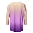thumbnail image 7 of aidice T Shirts for Women Casual Round Neck 3/4 Raglan Sleeve Tops Comfy Fitting Gradient Color Shirts, 7 of 7