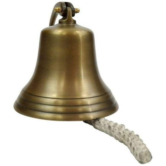 Nagina International Aluminum Bell Brass Antique - Nautical Decor