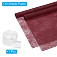 thumbnail image 3 of Unique Bargains 22.8'x22.8' Flower Wrapping Paper with 2 Rolls Ribbons for Florist Floral Bouquet, Red, 40 Sheets, 3 of 7