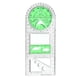 thumbnail image 2 of Plantilla de dibujo geométrico, herramienta de medición, regla geométrica multifuncional, verde y claro, 2 of 9