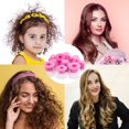 thumbnail image 3 of Rizador de cabello sin calor, 40 piezas, incluidos 20 rizadores de cabello grandes y 20 rulos de cabello pequeños para mujeres y niños, rulos suaves para el cabello durante la noche (rosa), 3 of 5