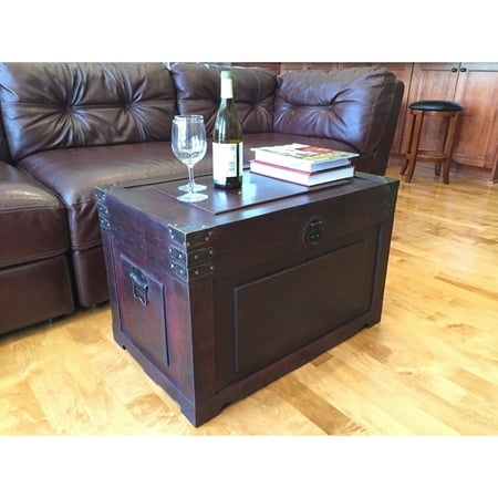Vintage Steamer Trunk - Styled Shopping Inc Newport Red Wood Large Antique Decorative Steamer Trunk