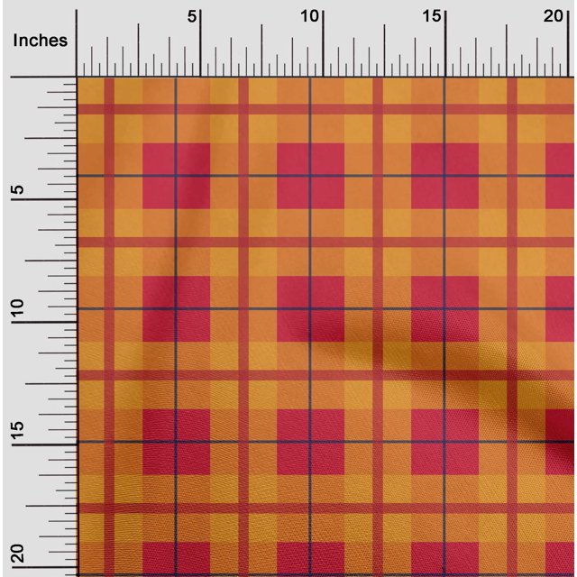 oneOone Viscose Chiffon Bright Red Fabric Madras Check Craft Projects Decor Fabric Printed By The Yard 42 Inch Wide