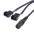 thumbnail image 3 of Unique Bargains Fan Power Supply Cable DC 5.5mmx2.1mm to 2 Port 3 Pin or 4 Pin Output 13.8 Inch, 3 of 4