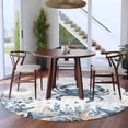 thumbnail image 3 of Blue Crab Coastal Round Area Rug 5Ft Washable Circle Rugs for Living Room Bedroom, Beach Starfish Nautical Coral Shell Non-Slip Carpet Floor Mats Indoor Outdoor Carpet Runner Aesthetic Home Decor, 3 of 8