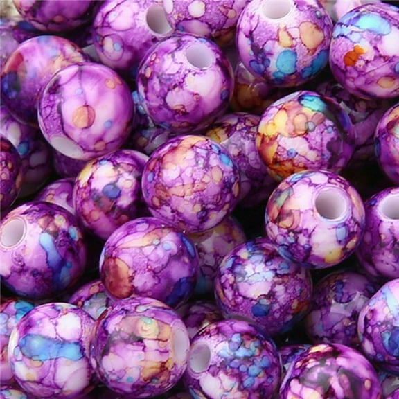 U8MO Colorful Round 8mm 10mm ABS Plastic Acrylic Loose Beads Lot For Jewelry Making-Purple-12mm (30pcs)