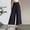 Black, variant on Fengqque Women's Capris Crop Chiffon Pants Summer Beach Vacation Culottes Casual Dress Wide Leg Palazzo Pants White XL
