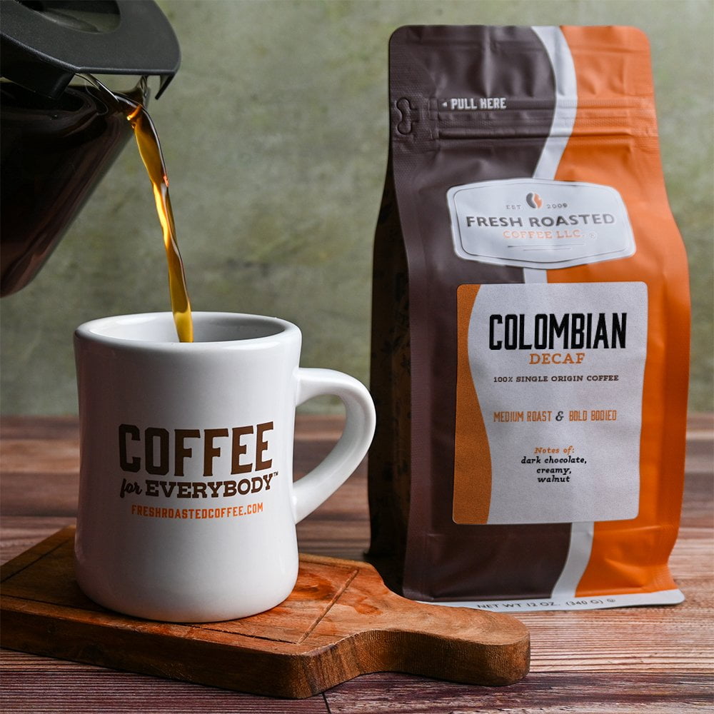Fresh Roasted Coffee, Colombian Decaf Coffee, Medium Roast, Drip Ground, 32 oz 2 lbs
