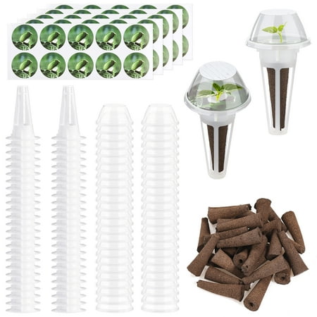 

Doolland Hydroponic Garden Accessories Plant Pod Kit Including 50 Pieces Grow Baskets 50 Pieces Transparent Insulation Lids 50 Pieces Plant Grow Sponges 50 Pieces Labels for Seed Starting System