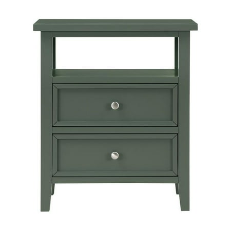Comfort Pointe Walker Vintage Green Wood 2-drawer Nightstand