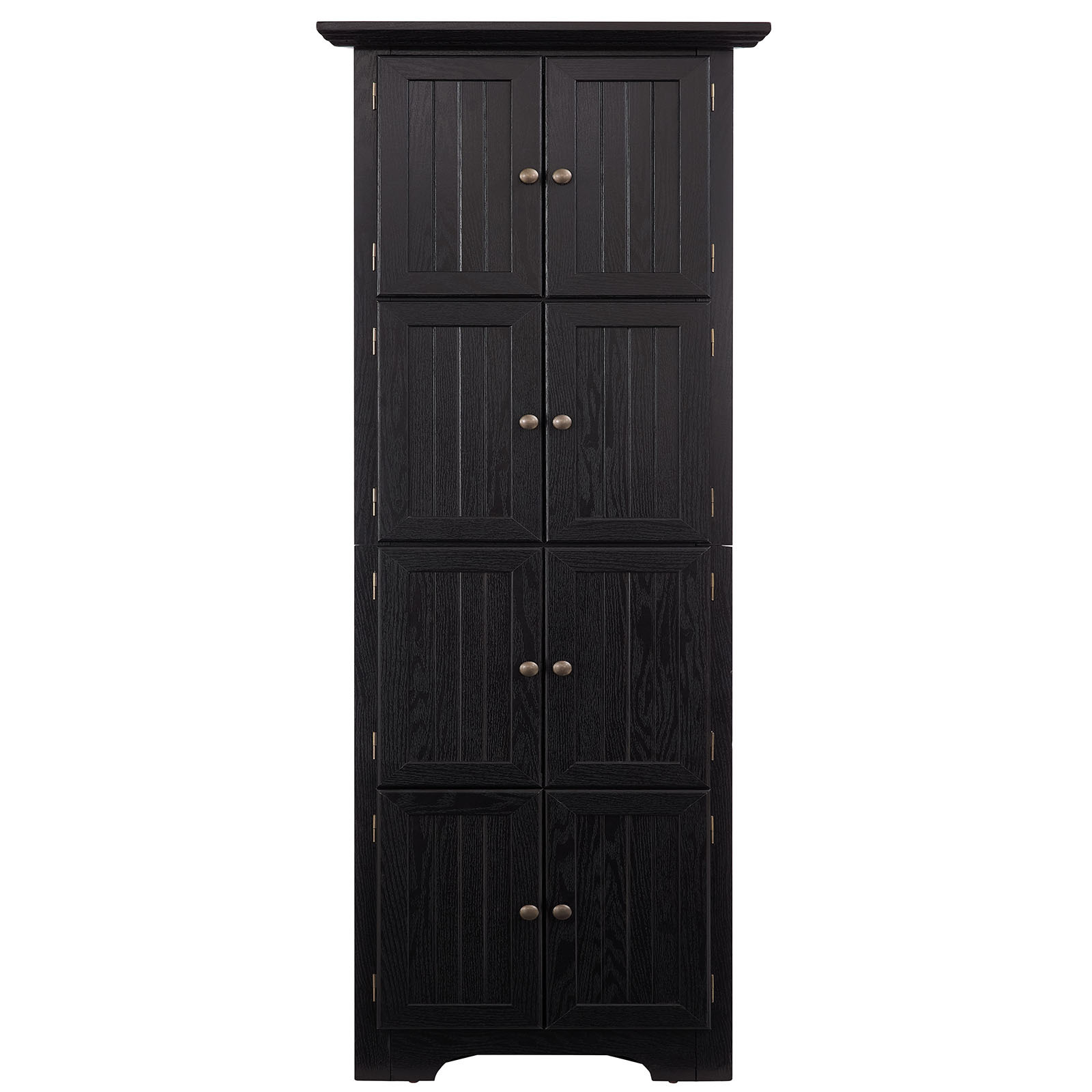YIYADO Storage Cabinet, 4 Shelf 72" Corner Kitchen Pantry Storage Cabinet with 8 Doors, Home Farmhouse Bookshelf Cabinet, Black