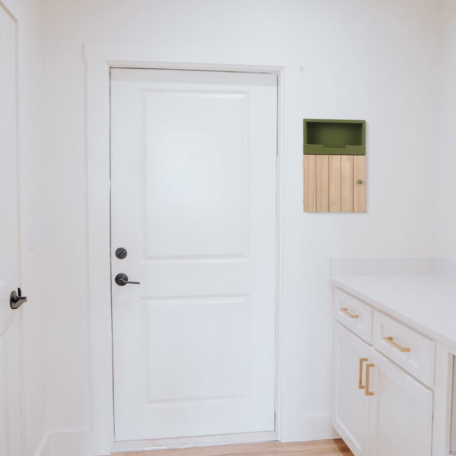 WRISTBIQUE 1Pc Wall Key Locker Storage Box in Green Wooden Design for Home and Restaurant Use