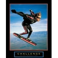 thumbnail image 2 of Unknown 26x32 Black Ornate Wood Framed with Double Matting Museum Art Print Titled - Challenge - Skyboarder, 2 of 4