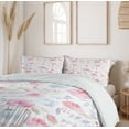 thumbnail image 6 of Ambesonne Watercolor Duvet Cover Sets, Delicate Spring Buds, 2-Queen, Pale Blue Pale Pink, 6 of 7