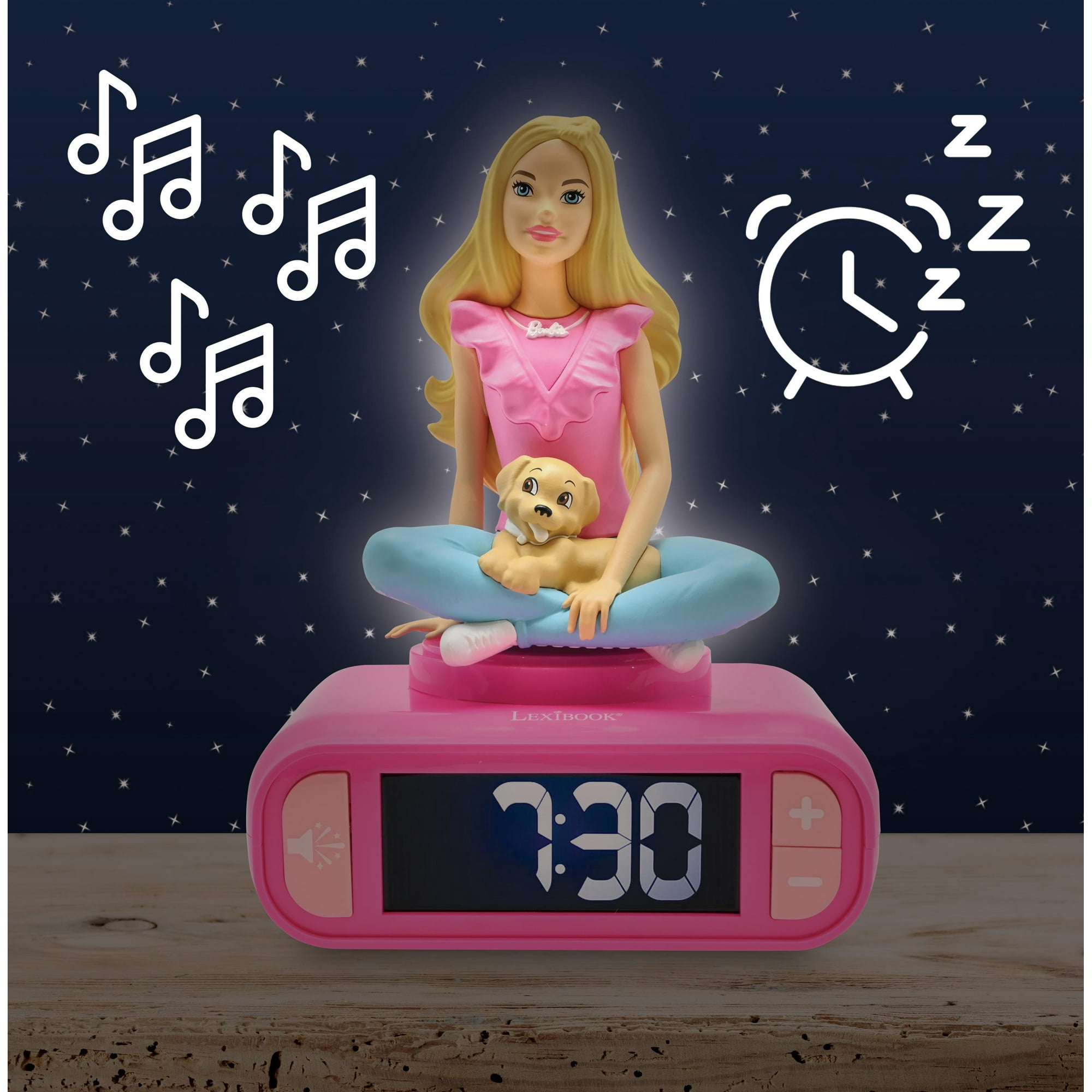 Lexibook Barbie Nightlight Alarm Clock, Sounds, Backlit LCD, Pink - 766 ae 46 c 6 a 0 b 4 b 95 9308