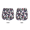 thumbnail image 3 of Fuzoiu Rabbit And Rose Print Women's Athletic Shorts, Double-Layer Running Shorts with Pocket,Women's Workout Shorts for Yoga, Gym, and Workouts-Medium, 3 of 7