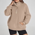 thumbnail image 2 of GigrtiJin Women's Half Zipper Hooded Sweatshirt Long Sleeve Loose Casual Fashion Solid Color Pullover Sweatshirts, 2 of 7