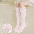 thumbnail image 2 of LckLvx Girls Knee High Socks Breathable Knit Calf Socks with Bow Kids School Uniform Wear, 2 of 6