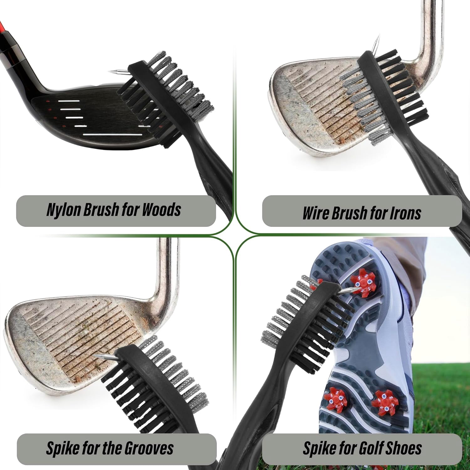 Golf Essentials Kit | Must Have Golf Accessories - Golf Water Brush, Golf Towel, Golf Club Brush, Golf Ball Marker, Divot Repair Tool, Golf Ball & Golf Tee Holder, Golf Gifts for Men