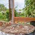 thumbnail image 2 of Ambesonne Floral Design Fitted Round Tablecloth, Flowers in Pots Art, 40"- 44" Diameter, Vermilion Cream Camel, 2 of 5