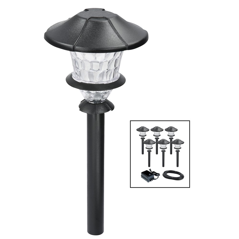 Paradise GL33966BK Black Aluminum Low Voltage LED Path Light Kit
