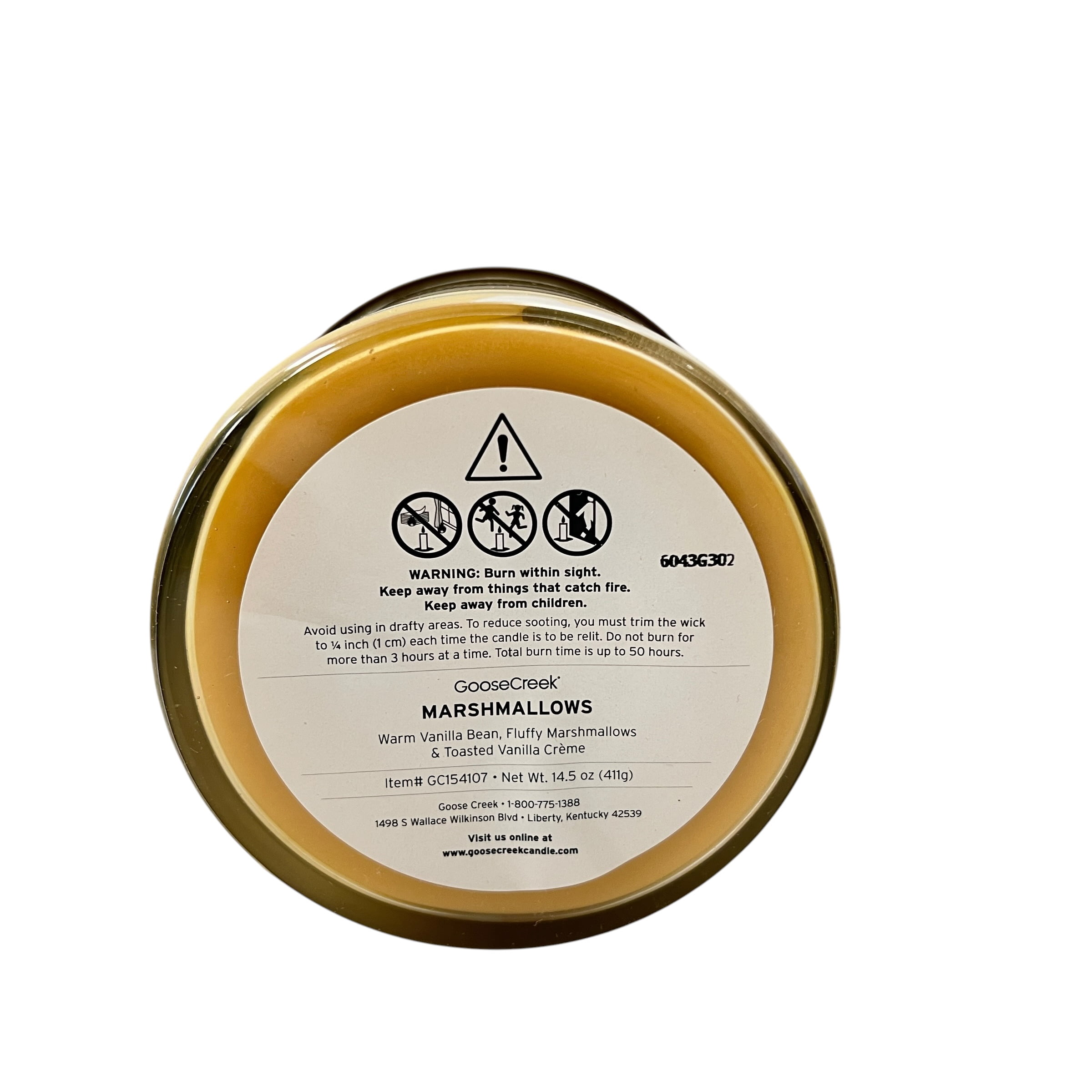 Goose Creek Marshmallows Scented 3 Wick Candle 14.5 oz Yellow / Gold Label