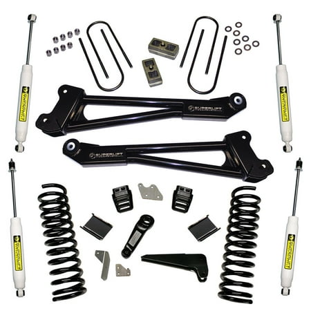 SuperLift 4 inch Lift Kit - 2013-2017 Dodge Ram 3500 4WD - Diesel Engine - Replacement Radius Arms with Superide (Best Shocks For Dodge 3500 Diesel)