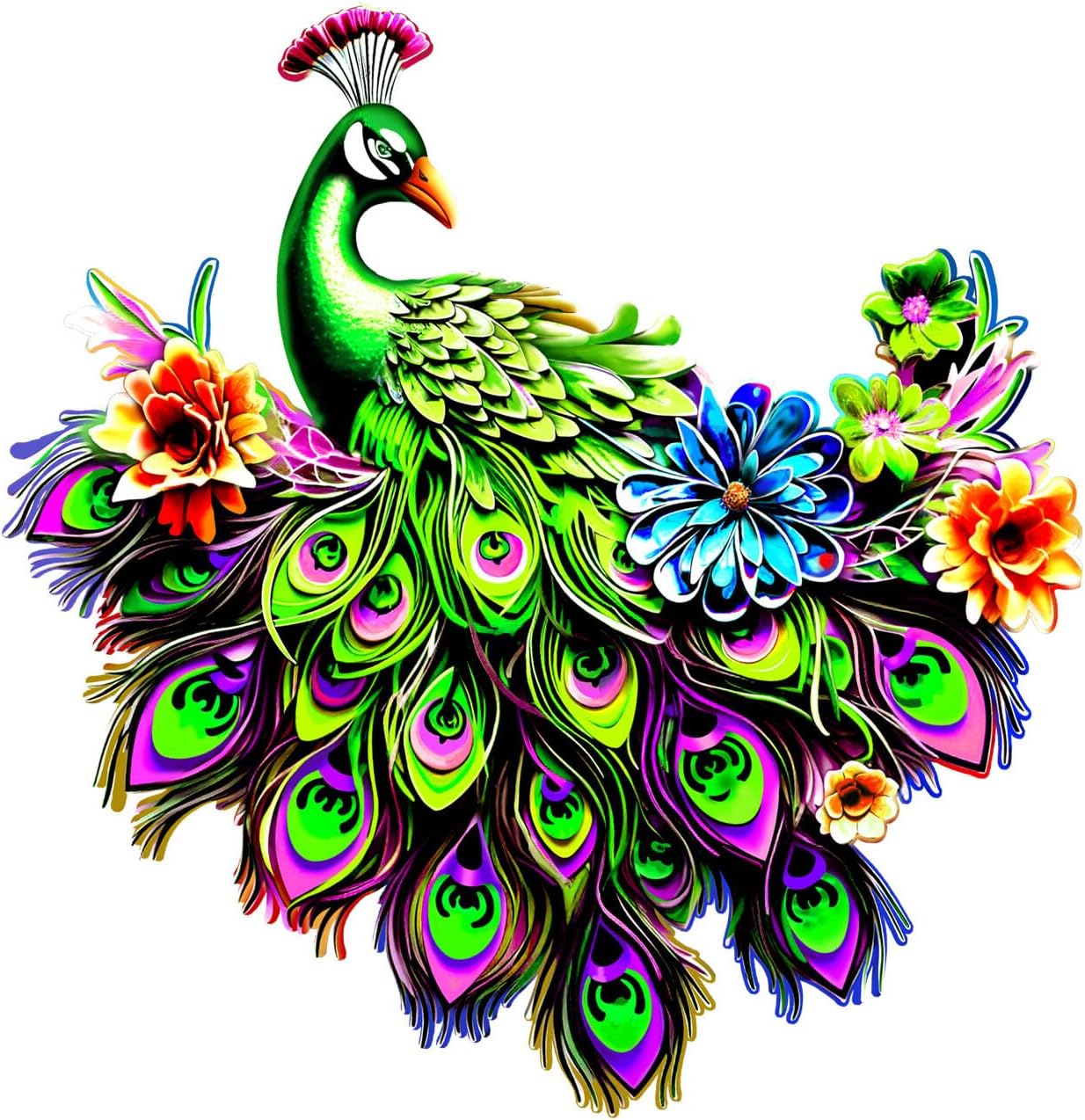 Luxify Tropical Peacock Metal Wall Decor