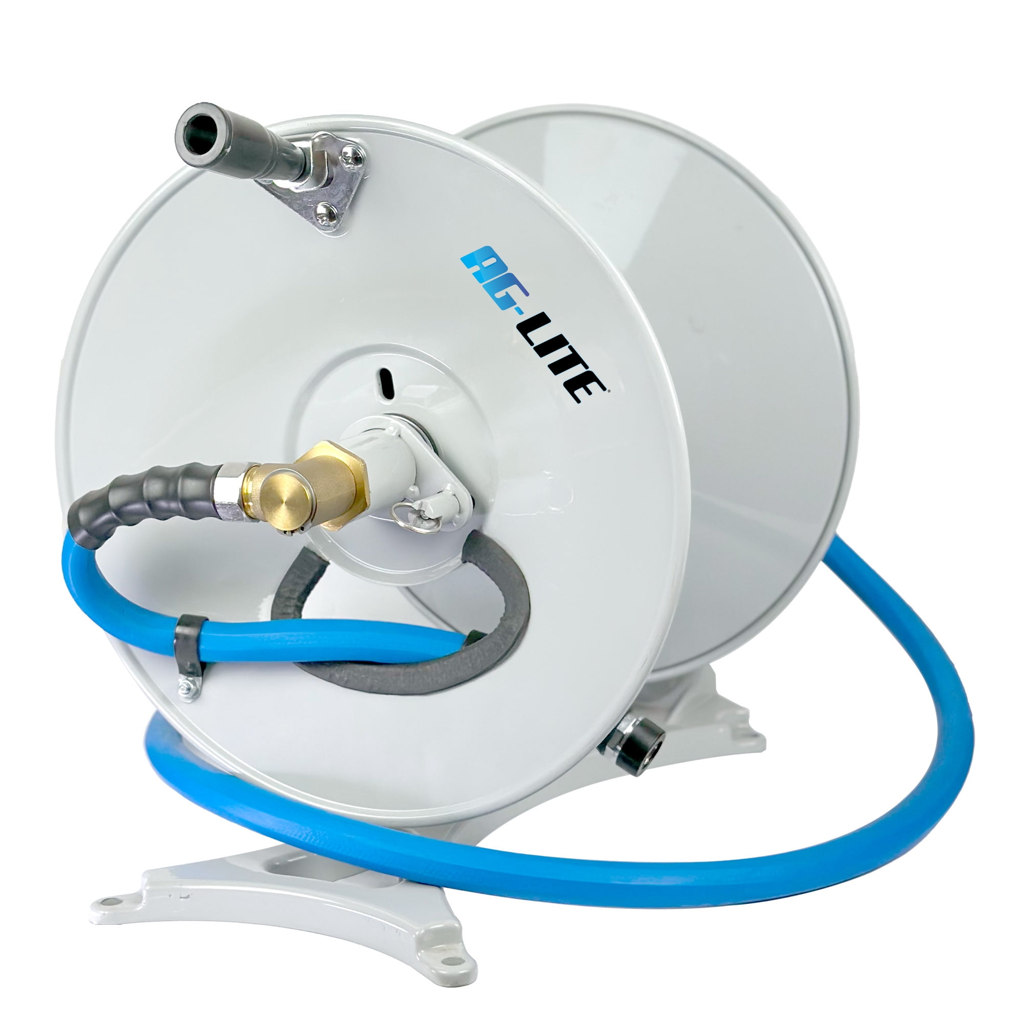AG-Lite Wall Mounted Manual Hose Reel, Holds 5/8" x 150' Hose, Heavy-Duty Steel Garden Hose Reel with Crank, Indoor/Outdoor Use (Hose Not Included)