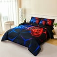 thumbnail image 4 of ZRNBAST 7-Piece Gaming Bedding Set Full Size Bed in a Bag 3D Red Blue Video Game Comforter Set for Boys Girls Kids Bedroom Decor, 4 of 9