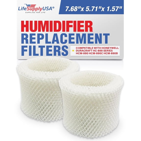 Wick C Humidifier Filter Replacement Compatible with Honeywell Duracraft HC-888, HCM-890 HCM-890C, HCM-890B Humidifiers by LifeSupplyUSA (2-Pack)