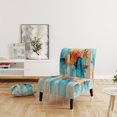 thumbnail image 2 of Designart « composition Symphony I » Collages Abstraits Sarcelle Fauteuil d'Appoint Rembourré - Fauteuil Moderne pour Chambre, 2 of 7