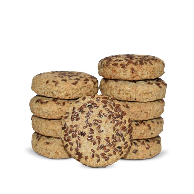 Macrofibra Integral Galleta Linaza - Reducido en Azucar, Vegano, Sin Lactosa, Macrobiotico e Integral, Alto en Fibra 5 Paq c/10 pzas.