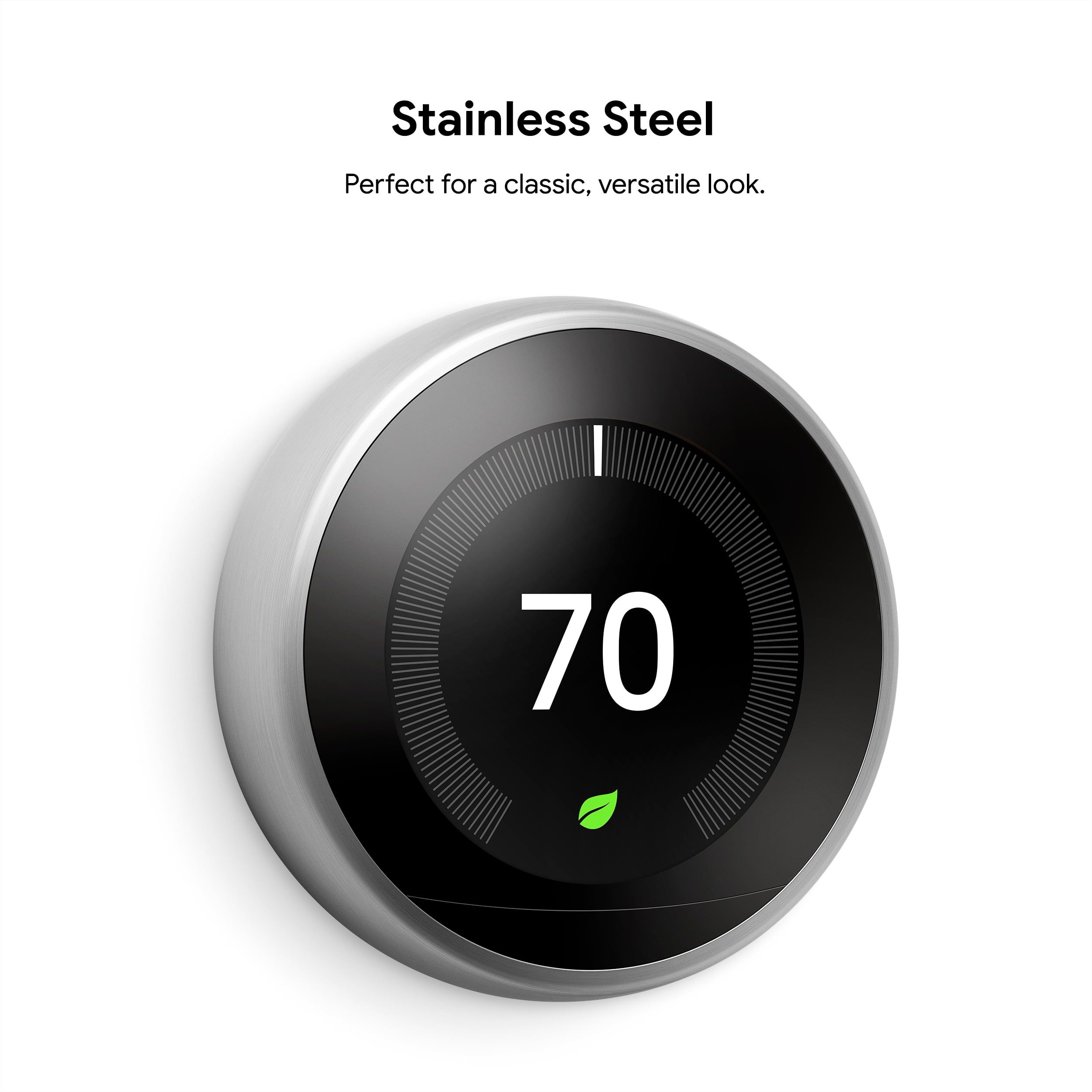 Stainless Steel Google T3007ES Nest 3rd Gen Programmable Learning Thermostat