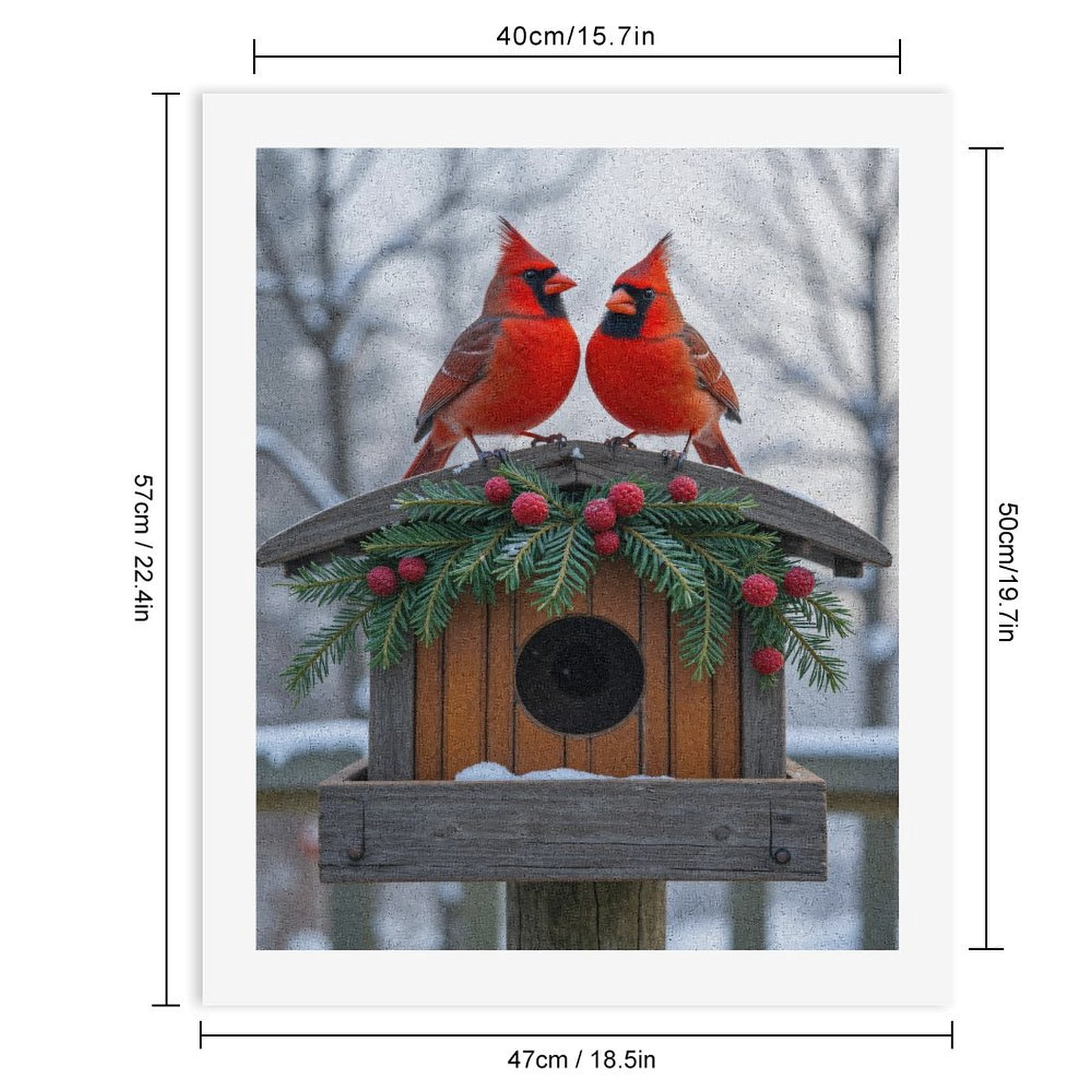 Paint by Numbers Kit for Adults, Cardinal Birds On Decorated Birdhouse Paint by Numbers, Easy Paint by Numbers Kit for Adults Beginner, DIY Adult Paint by Number Kits on Canvas, Home Decor