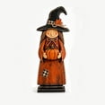 thumbnail image 2 of Halloween Witch Figurine, Vintage Wooden Witch Decor, Halloween Decorations Indoor, Rustic Farmhouse Mantel Decor for Bookshelf Tray Fall Retro Statues Gifts, 2 of 6