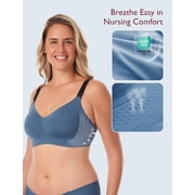 Momcozy Nursing Bras for Breastfeeding, 3.0 Jelly Strip Lift Support Maternity Bra, Seamless Soft Wirefree Pregnancy Bra