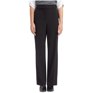 BCX Womens Elastic Back High Rise Straight Leg Casual Trouser Pants, Black, Juniors, Large