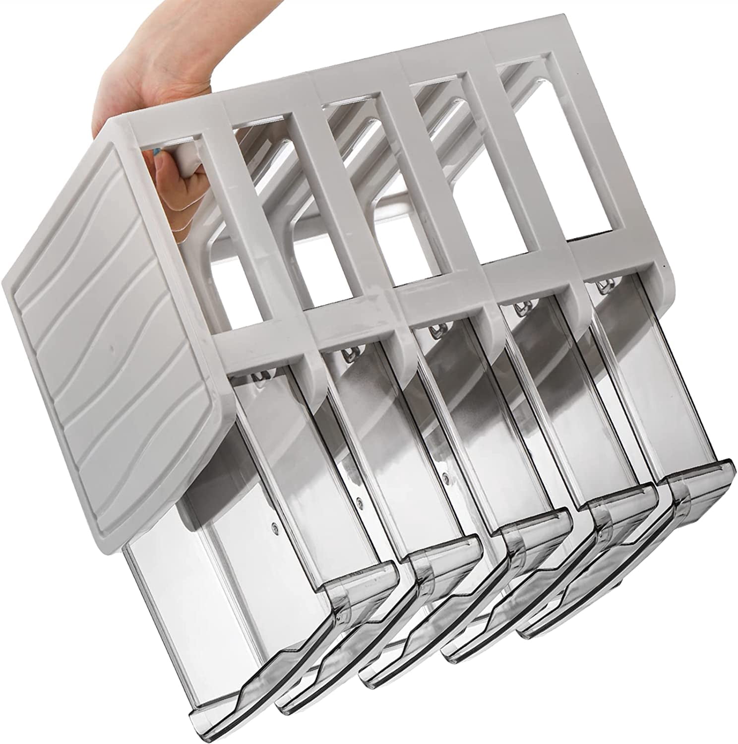 5 Drawer Desktop Storage Bin Unit  Small Plastic Organizer White Frame With Clear Mini Container Case For Desk Storing Craft Accessory Stationery