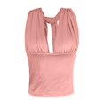 thumbnail image 5 of Adjustable Strap Knotted Backless Tank Top Casual Slim Fit Sleeveless Shirt for Women Daily WearPinkOne Size, 5 of 5